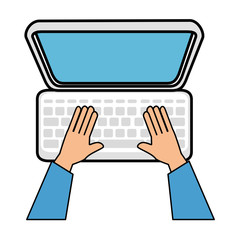 laptop computer icon over white background vector illustration