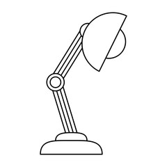 desk lamp icon over white background vector illustration