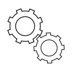 gear wheels icon over white background vector illustration