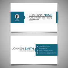 Blue modern creative business card and name card,horizontal simple clean template vector design, layout in rectangle size.