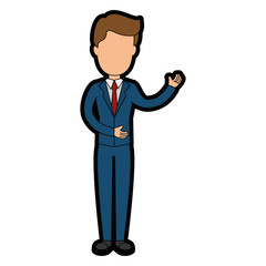 businessman icon over white background colorful design vector illustration