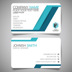 Blue modern creative business card and name card,horizontal simple clean template vector design, layout in rectangle size.