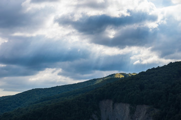 Carpathian mountains landscape in Ukraine in the summer season in Yaremche