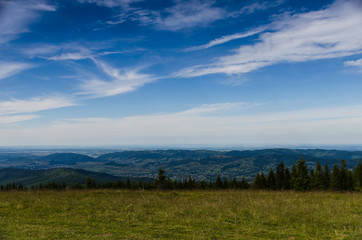 Carpathian mountains landscape in Ukraine in the summer season in Yaremche