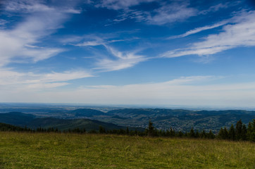 Carpathian mountains landscape in Ukraine in the summer season in Yaremche