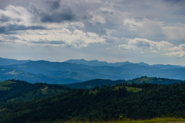 Obraz na płótnie Canvas Carpathian mountains landscape in Ukraine in the summer season in Yaremche