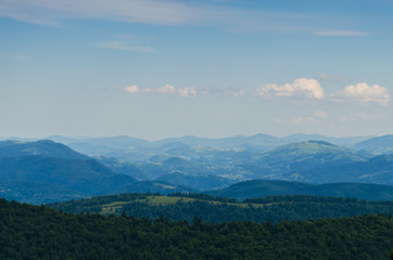 Carpathian mountains landscape in Ukraine in the summer season in Yaremche