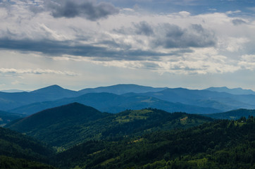 Obraz premium Carpathian mountains landscape in Ukraine in the summer season in Yaremche