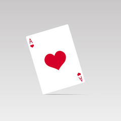 Vector playing card  with soft shadow on white background