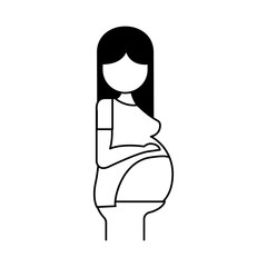 pregnant woman avatar character vector illustration design