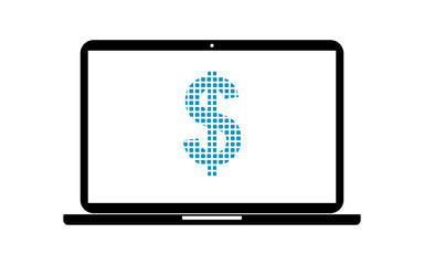 Pixel Icon Laptop - Dollar Geld