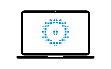 Pixel Icon Laptop - Zahnrad Optionen