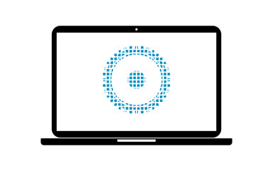 Pixel Icon Laptop - Zahnrad Technik
