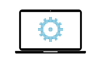 Pixel Icon Laptop - Zahnrad System
