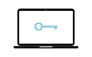 Pixel Icon Laptop - Schlüssel Datenschutz
