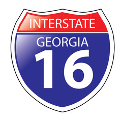 Interstate I-156 Georgiia Highway Sign