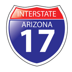 Interstate I-17 Arizona Highway Sign
