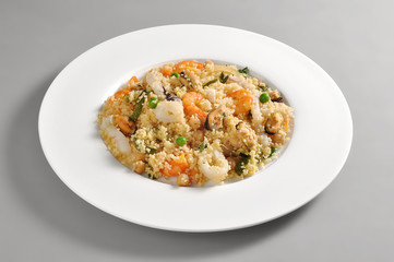 Dish with cous cous and fish