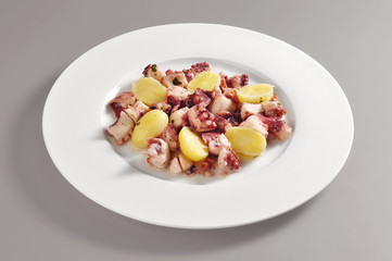 Dish of Octopus and potatoes