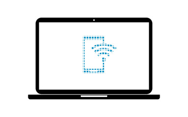 Pixel Icon Laptop - Smartphone Verbindung