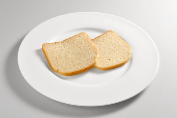 Round dish with sandwich bread