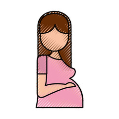 pregnant woman avatar character vector illustration design
