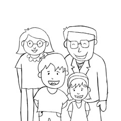 Happy family cartoon 