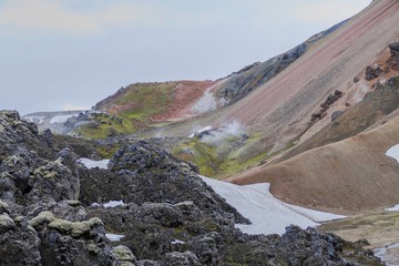 nature in hiking the laugavegur trail in Iceland