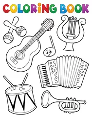Cercles muraux Pour enfants Livre de coloriage instruments de musique 1