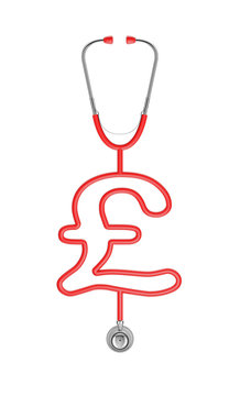 Stethoscope pound symbol / 3D illustration of stethoscope tubing forming pound sign