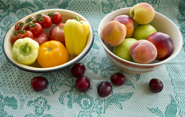 Summer fruits and vegetables