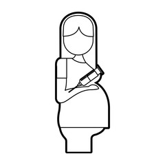 pregnant woman avatar character vector illustration design