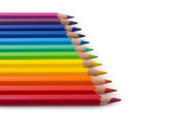 Fototapeta premium Colour pencils. Horizontal view with prospect.