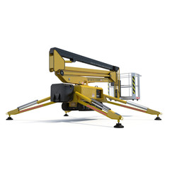 Lifting machine isolated on white. Rear view. 3D illustration, clipping path