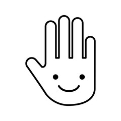 Obraz premium hand human stop kawaii character vector illustration design