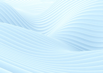 Abstract white wave background.
3D illustration.