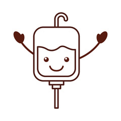 blood bag donation kawaii character vector illustration design