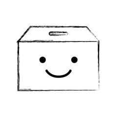 box carton packing kawaii character vector illustration design