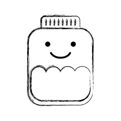 mason jar bottle kawaii character vector illustration design