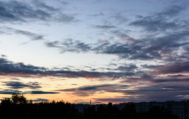 dramatic red clouds