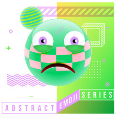 Abstract Cute Frustrated Emoji