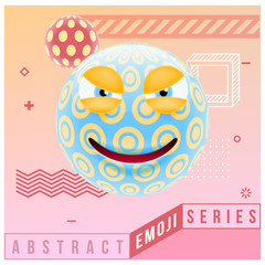 Abstract Cute Angry Emoji. Abstract Emoji Series