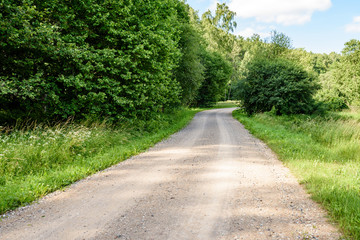 Plakat gravel road in summer countryside