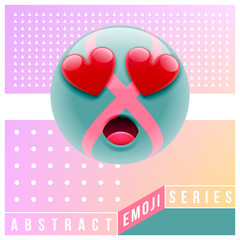 Abstract Cute Surprised Emoji in Love