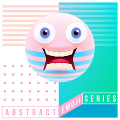 Abstract Cute Shocked Emoji with Big Eyes