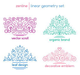 Vector linear abstract emblems
