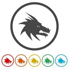 Dragon mascot icons set - Illustration 