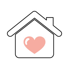 house with heart icon vector illustration design