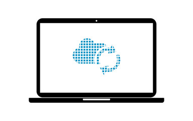 Pixel Icon Laptop - Wolke Synchronisation