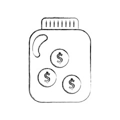 mason jar bottle with coins vector illustration design